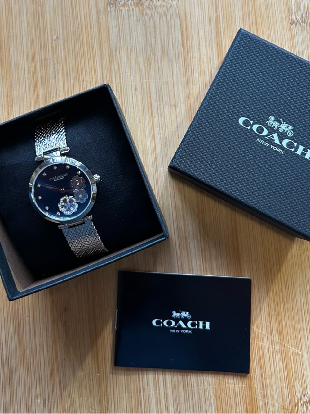 Coach Park Carnation Watch With 34mm Navy Blue Face & Silver MeshBracelet - Picture 7 of 9